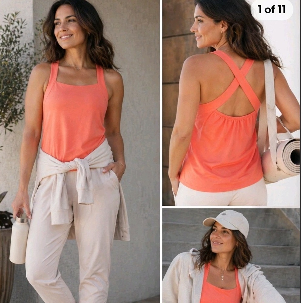 Athleta Coral Cross-Back Tank Top